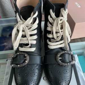 Gucci boots with buckle detail, 37 1/2